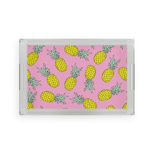 Acrylic Serving Tray with Pineapple Graphic Design