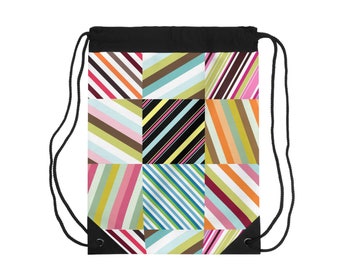 Drawstring Bag for Gym Colorful Graphic Pattern
