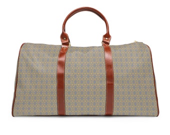 Bolsa de viagem à prova d'água com design neutro e elegante alça de ombro em couro sintético marrom