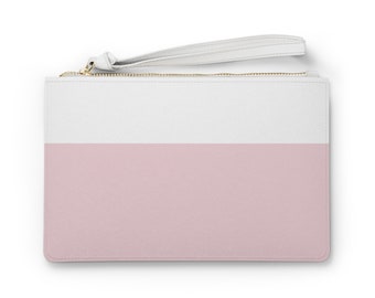 Clutch Purse Bag Light Pink and White Design