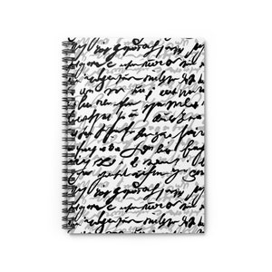 Journal Spiral Notebook Ruled Line Black and White Graphic Design