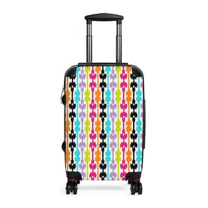 Suitcase Weekender Swivel Wheels Adjustable Handle Versatile Colorful Graphic Print Stylish Boho Vibes