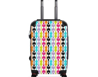 Suitcase Weekender Swivel Wheels Adjustable Handle Versatile Colorful Graphic Print Stylish Boho Vibes