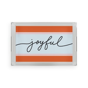 Acrylic Serving Tray with Joyful Colorful Design