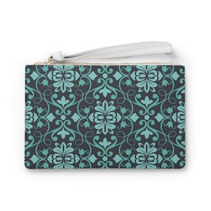 Clutch Purse Bag Turquoise and Black Design