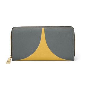 Cartera con Cremallera Gris Oro Diseño Chic