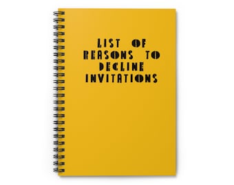 Diário espiral caderno governado linha engraçado sarcástico amarelo capa