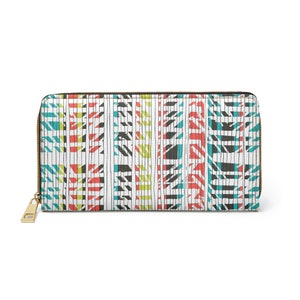 Wallet with Zipper Colorful Graphic Chic Design