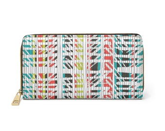 Wallet with Zipper Colorful Graphic Chic Design