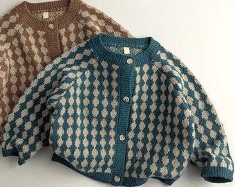 Kid's Wool Sweater |  Toddler's Knitted Cardigan | Boy's and Girl's Cozy Knitted Coat