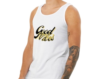 Good vibes muscle tank top, Premium Unisex Tank Top, gym shirt, running muscle tank, workout top, vibes fitness tank
