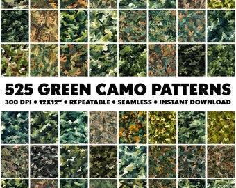 525 Green Camo Patterns Endless Woodland Camouflage Pattern Infinite Woods Design Trees Seamless Pattern Camping Outdoors Military Woodland