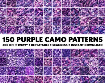150 Purple Camo PatternsSeamless Patterns Endless Camouflage Pattern Infinite Purple Design Seamless Colorful Pattern Grape Pattern