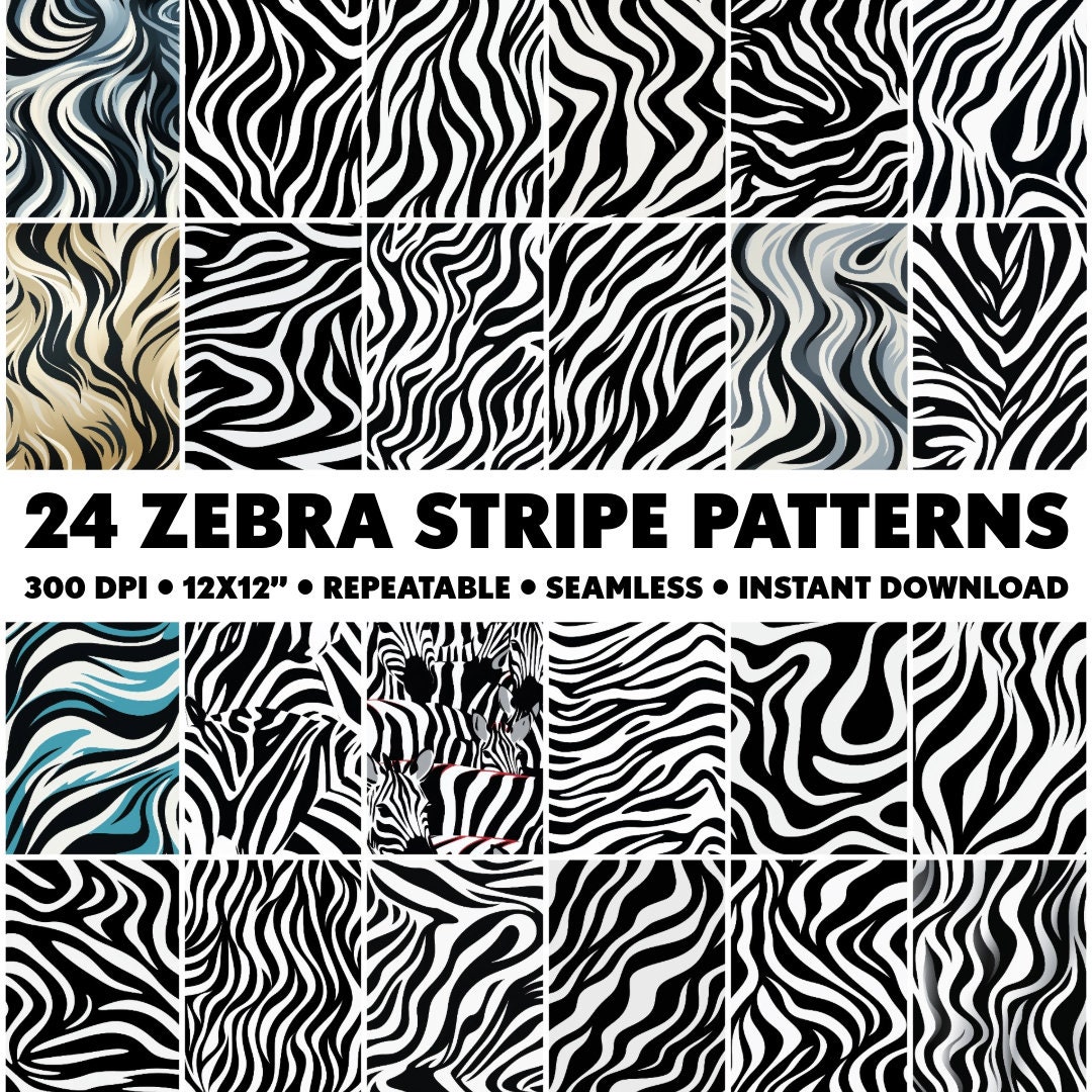 24 Zebra Stripe Patterns Animal Seamless Patterns Zebras Repeatable 24 Zebra Stripe Patterns Animal Seamless Patterns Zebras Repeatable