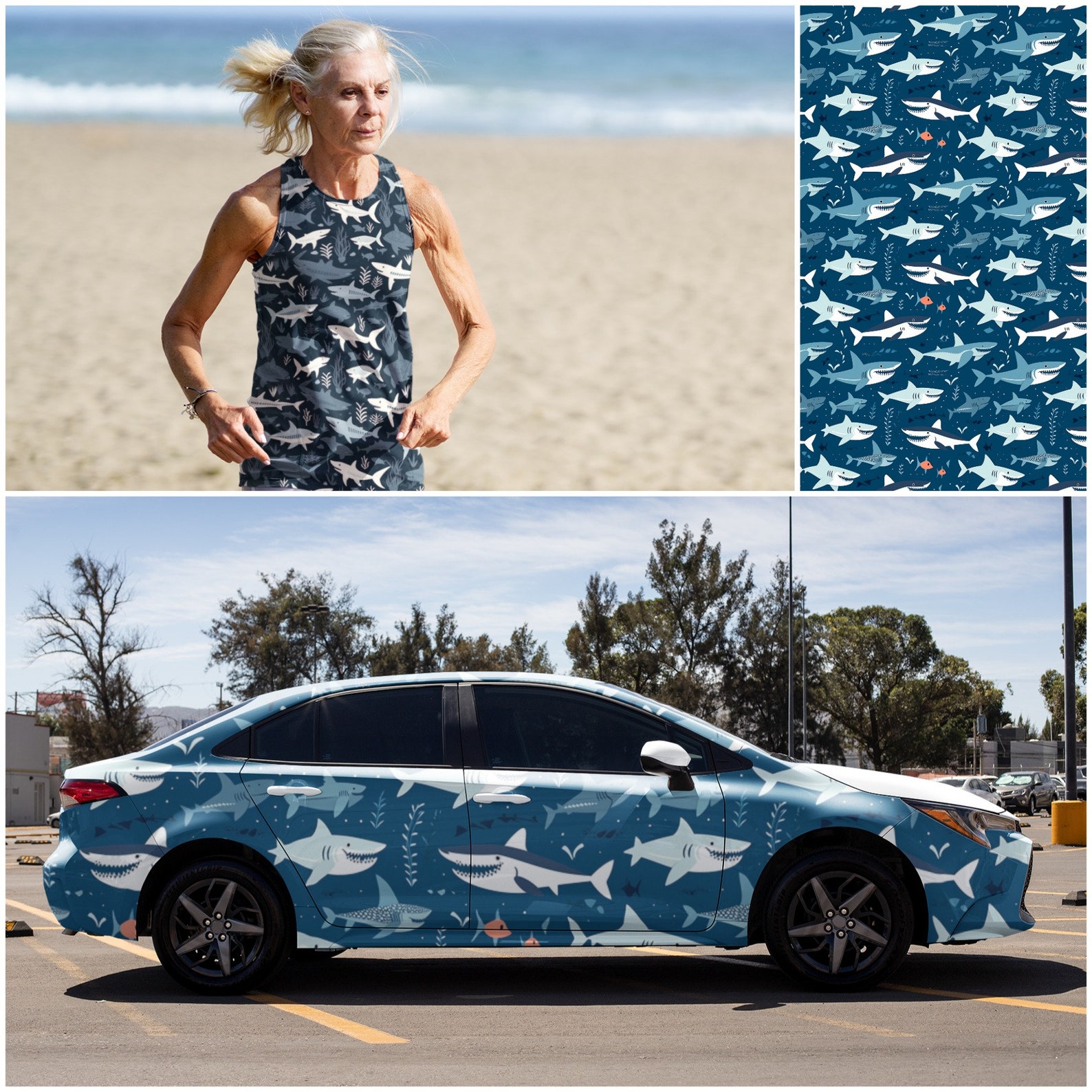 18 Shark Patterns Great White Seamless Patterns Sharks Repeatable ...