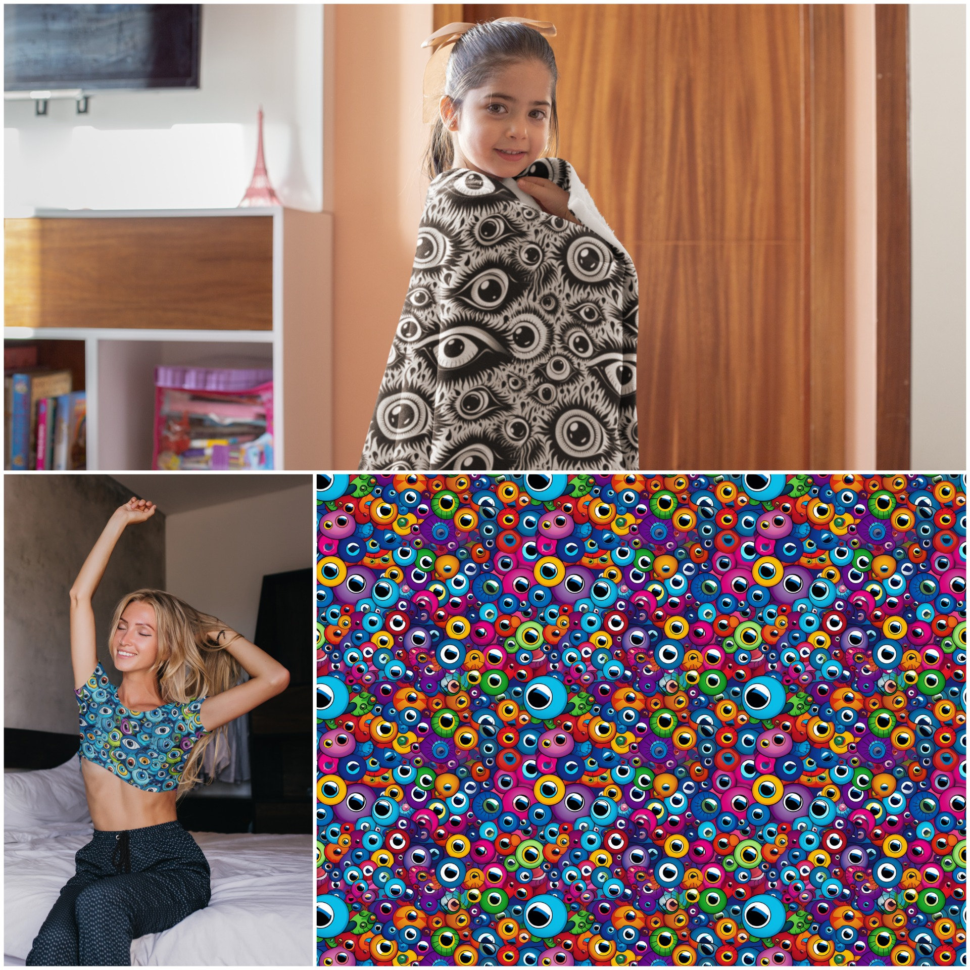 44 Eyeball Patterns Eyes Seamless Patterns Eyeball Repeatable Eye ...