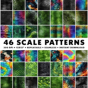46 Scale Patterns Seamless Scales Patterns Repeatable Lizard Pattern Reptile Endless Pattern Lizard Infinite Scale Design Animal Seamless