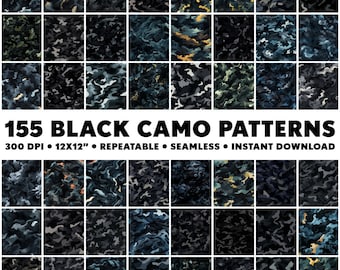 155 Black Camo Patterns Seamless Patterns Endless Camouflage Pattern Infinite Black Design Dark Seamless Pattern Military Night Outdoors