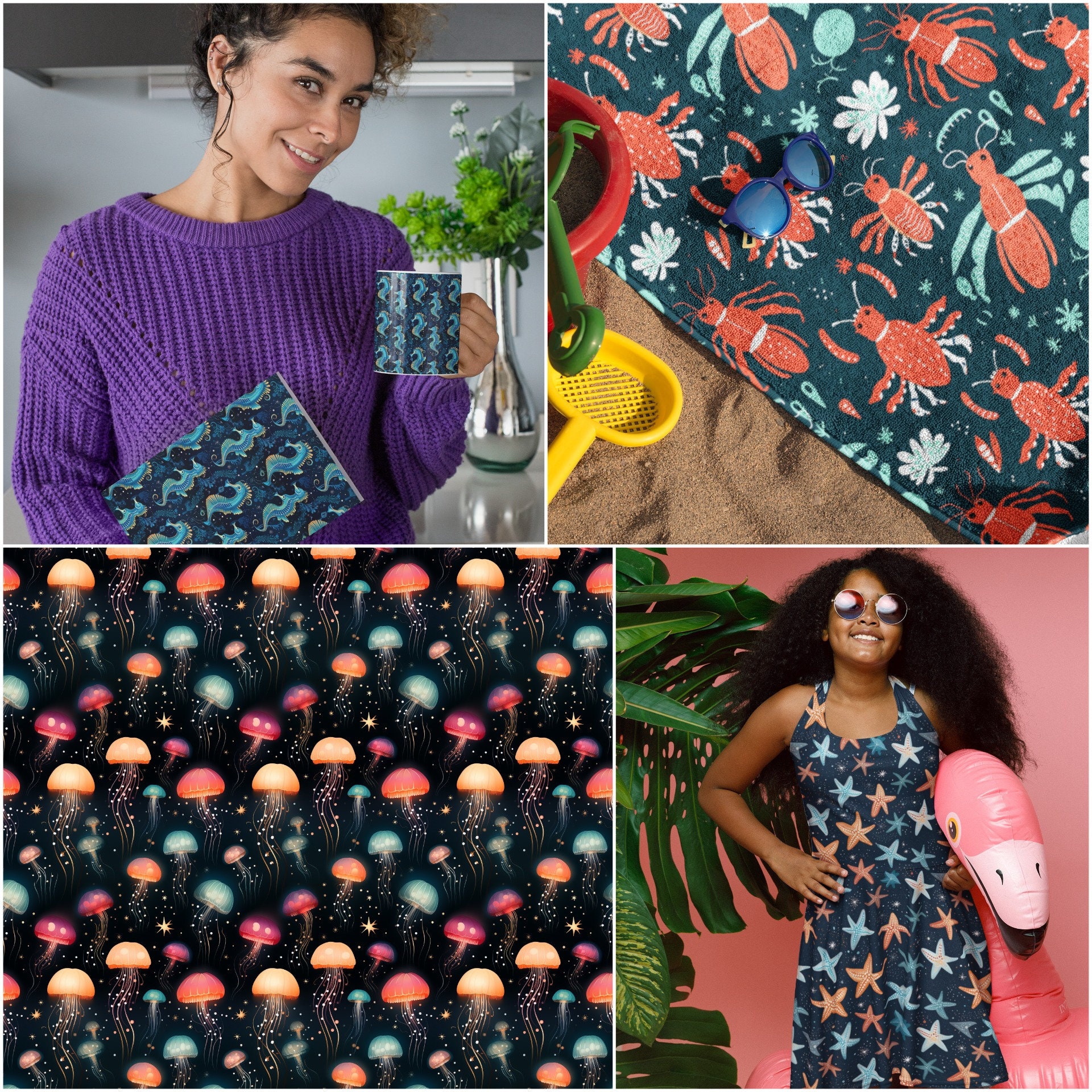 200 Ocean Patterns Sea Seamless Patterns Repeatable Sea Pattern Endless ...