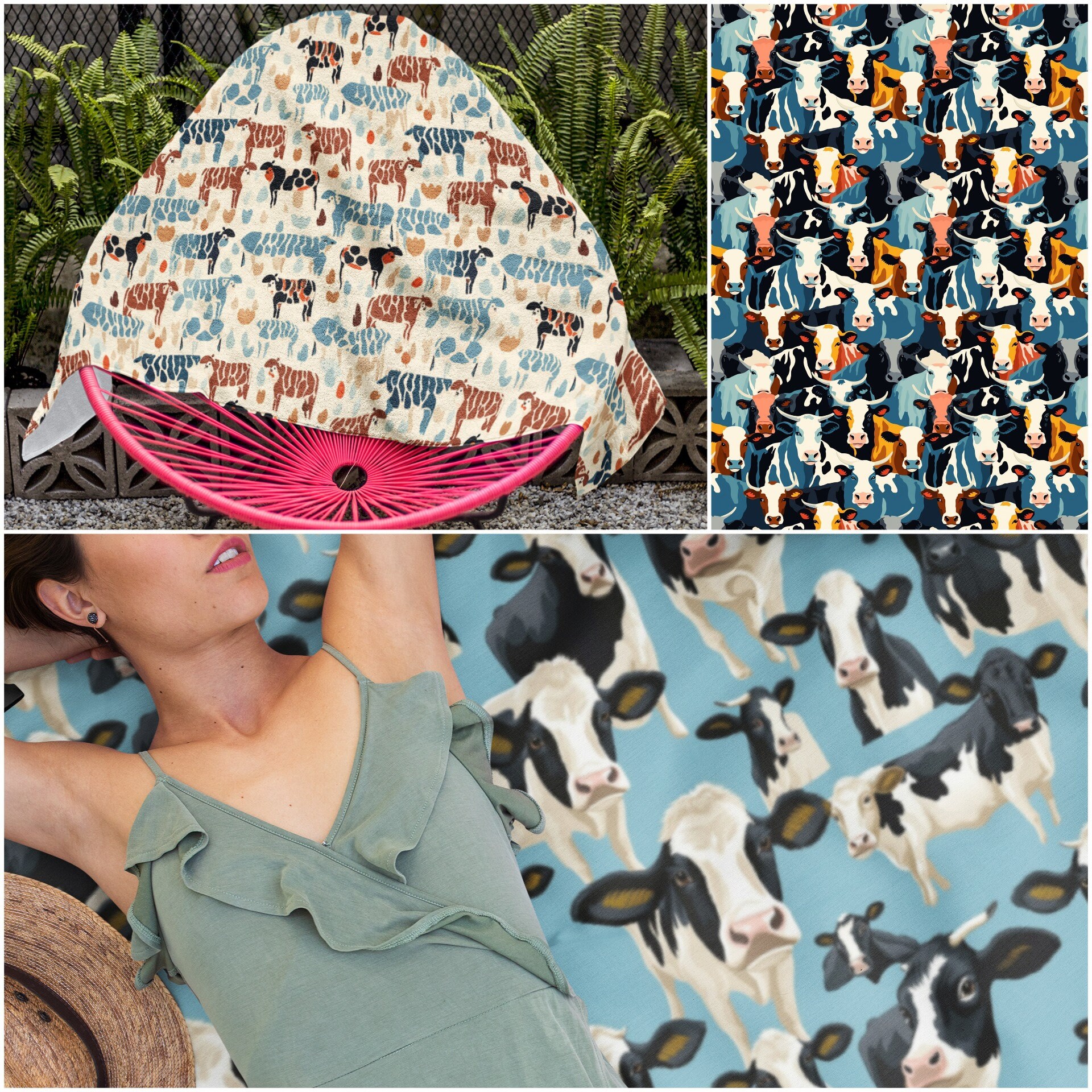 12 Cow Patterns Seamless Cows Patterns Repeatable Pattern Moo Endless ...