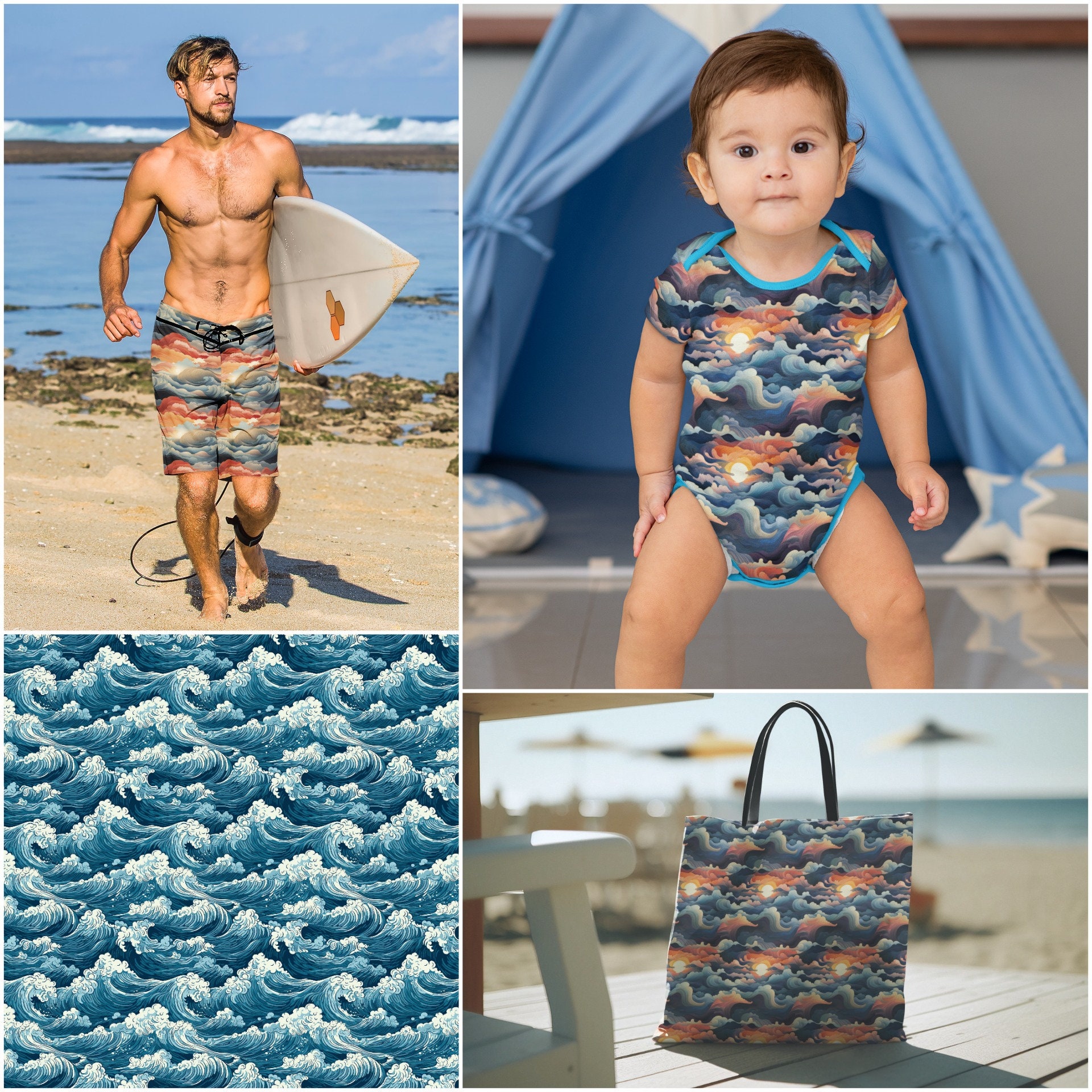 20 Wave Patterns Ocean Seamless Water Patterns Waves Repeatable Ocean ...