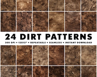 24 Dirt Patterns Soil Seamless Patterns Mud Repeatable Ground Pattern Dirt Endless Pattern Texture Infinite Design Dirt Seamless Mud Design