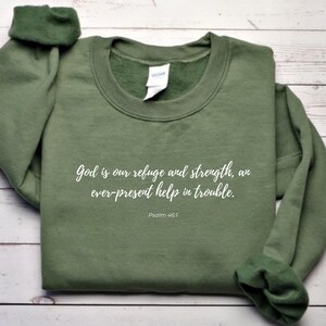God Is Our Refuge and Strength Sweatshirt, Christian Sweater, Bible Verse Gift, Church T-shirt, Jesus Love Shirt, Gift for Church, Faith Tee