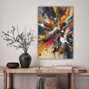 Abstract Expressionist Canvas | Colorful Drip & Splatter Painting | Modern Art Print | Bold Statement Wall Decor | Gallery-Quality Art