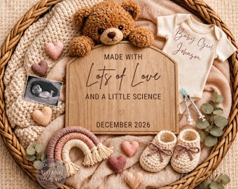 IVF Pregnancy Announcement Template, Rainbow Baby Girl Reveal, Digital Miracle Baby Design