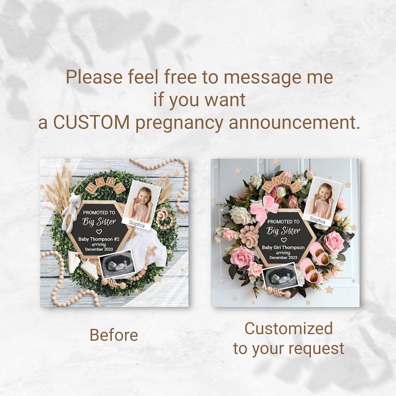 Big Brother Pregnancy Announcement Digital, Second baby Boy announcement template social media, Big bro with photo & ultrasound picture 2 image 8