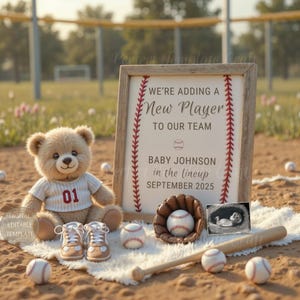 Baseball Schwangerschaftsankündigung Digitaler Download, Sport Baby Reveal für Social Media, Geschlecht Neutral Baby Vorlage, druckbare neue Player