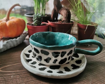 VACHE Tasse à thé/café en céramique faite à la main NO: 3