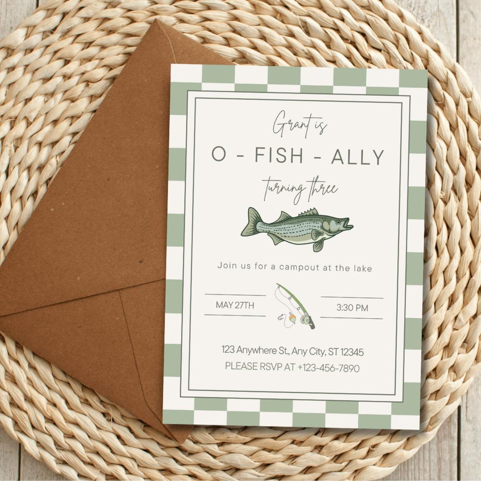 Editable Fishing Birthday Invitation – O-fish-ally Turning Birthday ...