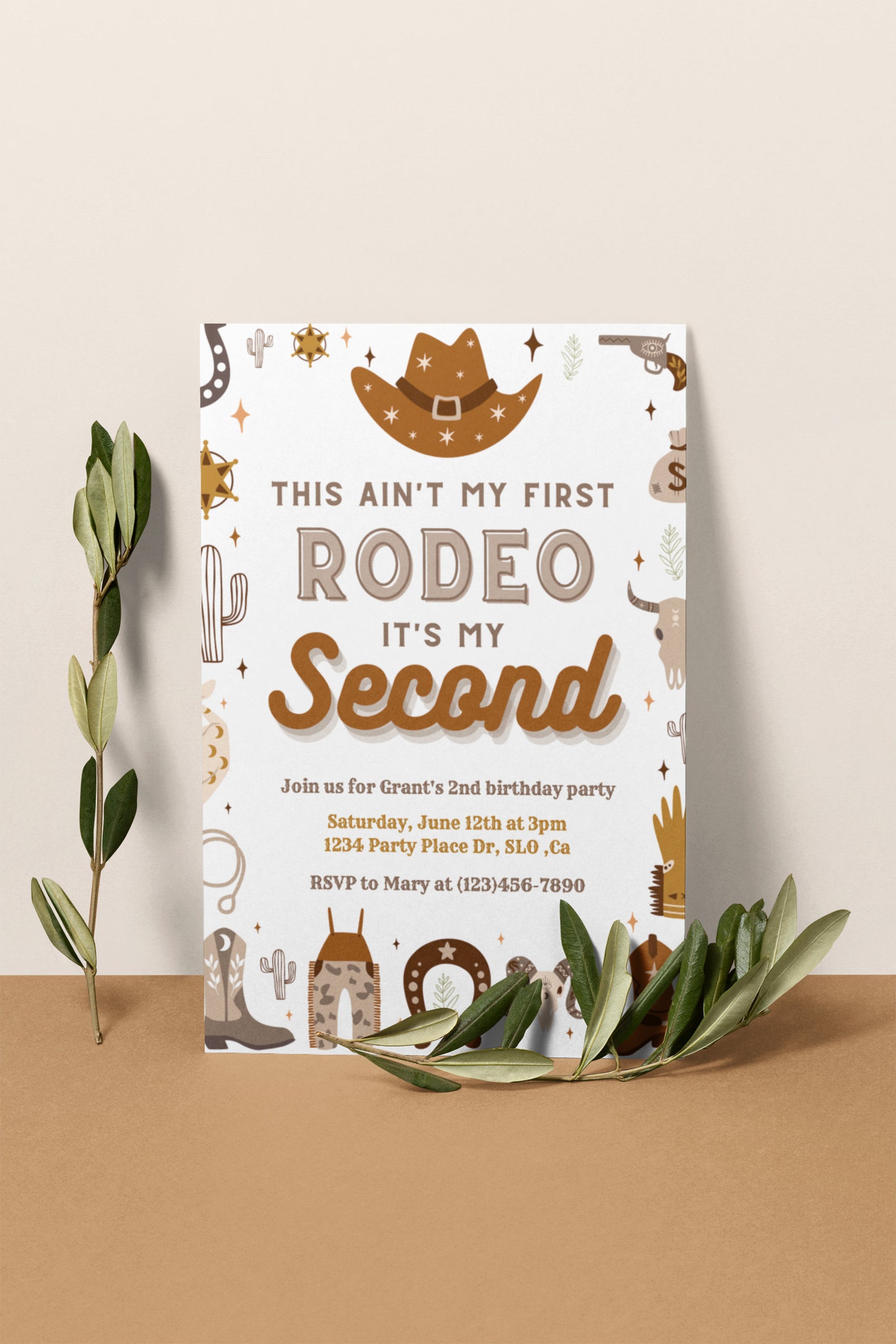 JOYMEMO Cowboy 2nd Birthday Honeycomb Centerpieces With