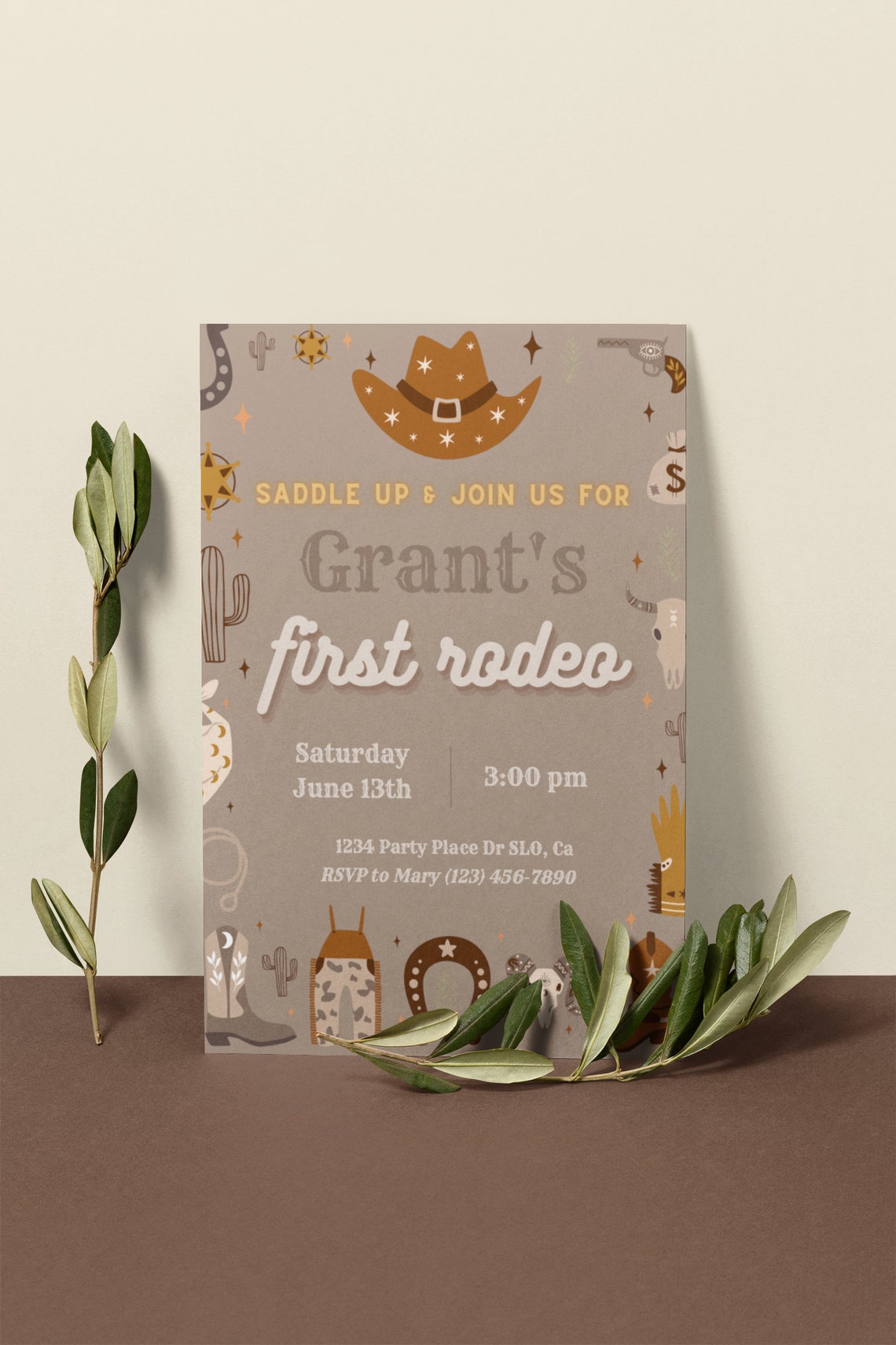 Customizable Saddle up for First Rodeo Birthday Invitation / Rodeo ...