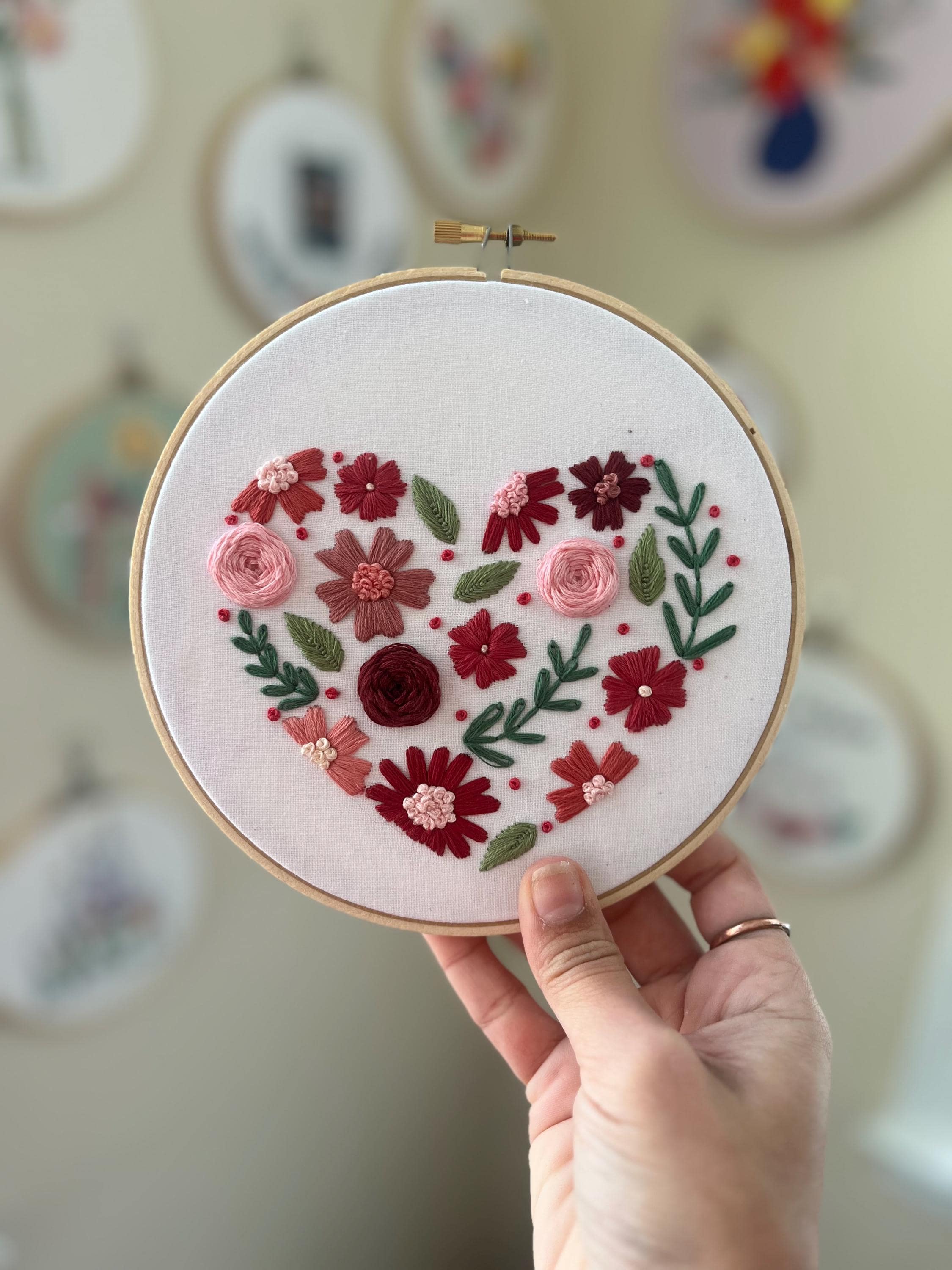Floral Heart Embroidery PDF Pattern - Etsy