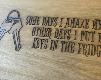 Funny Engraved Wood Tray, Key Tray, Christmas Gift, Dresser Organizer, Gifts for Friend, Birthday,