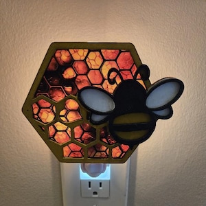Honey Bee Light, Wall Plug-In Nightlights, Light for Room, Room Decorations, Home Decor, Gift Ideas, Housewarming Gift