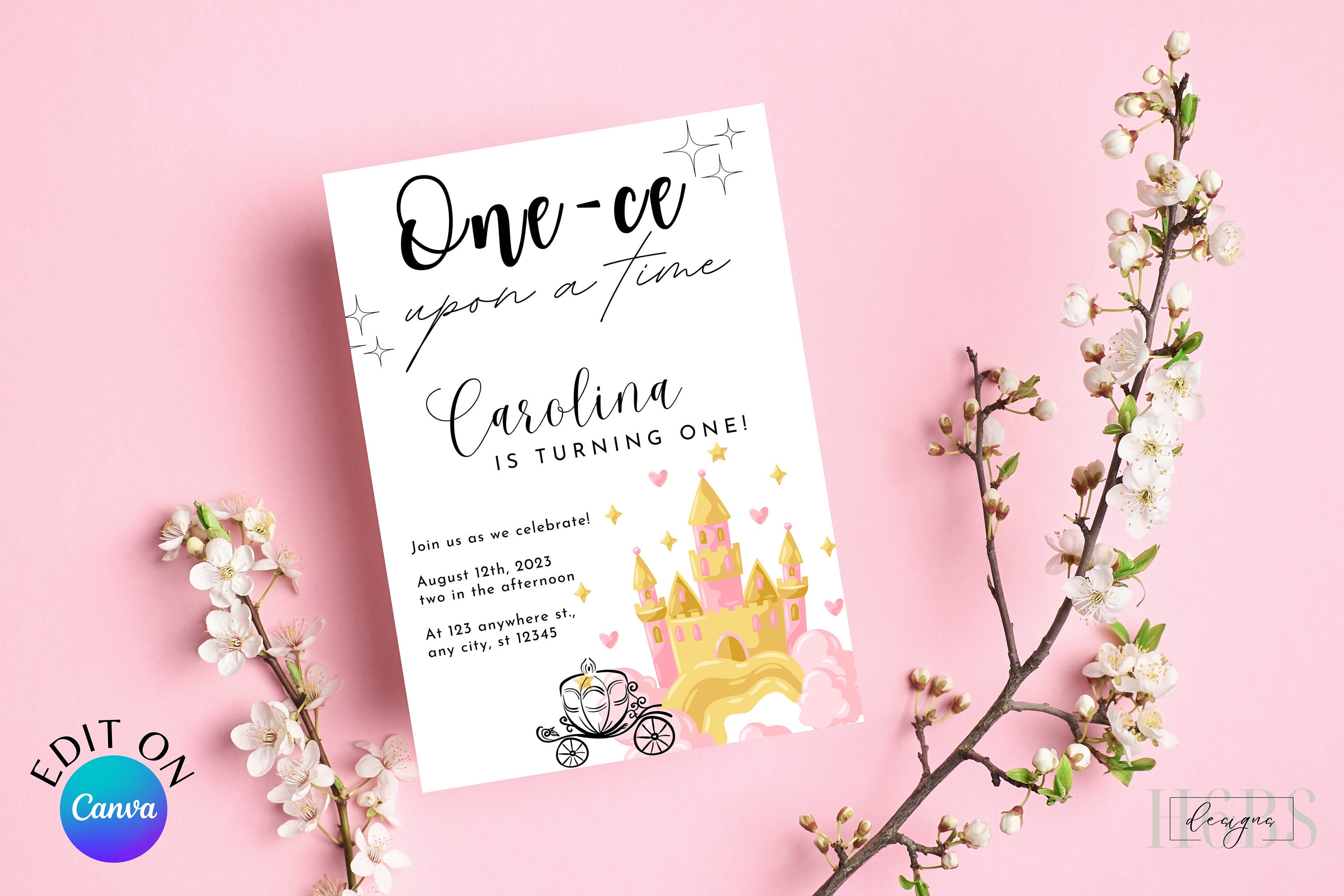 Printable &amp; Digital Editable Invitation One-ce Upon A Time First ...