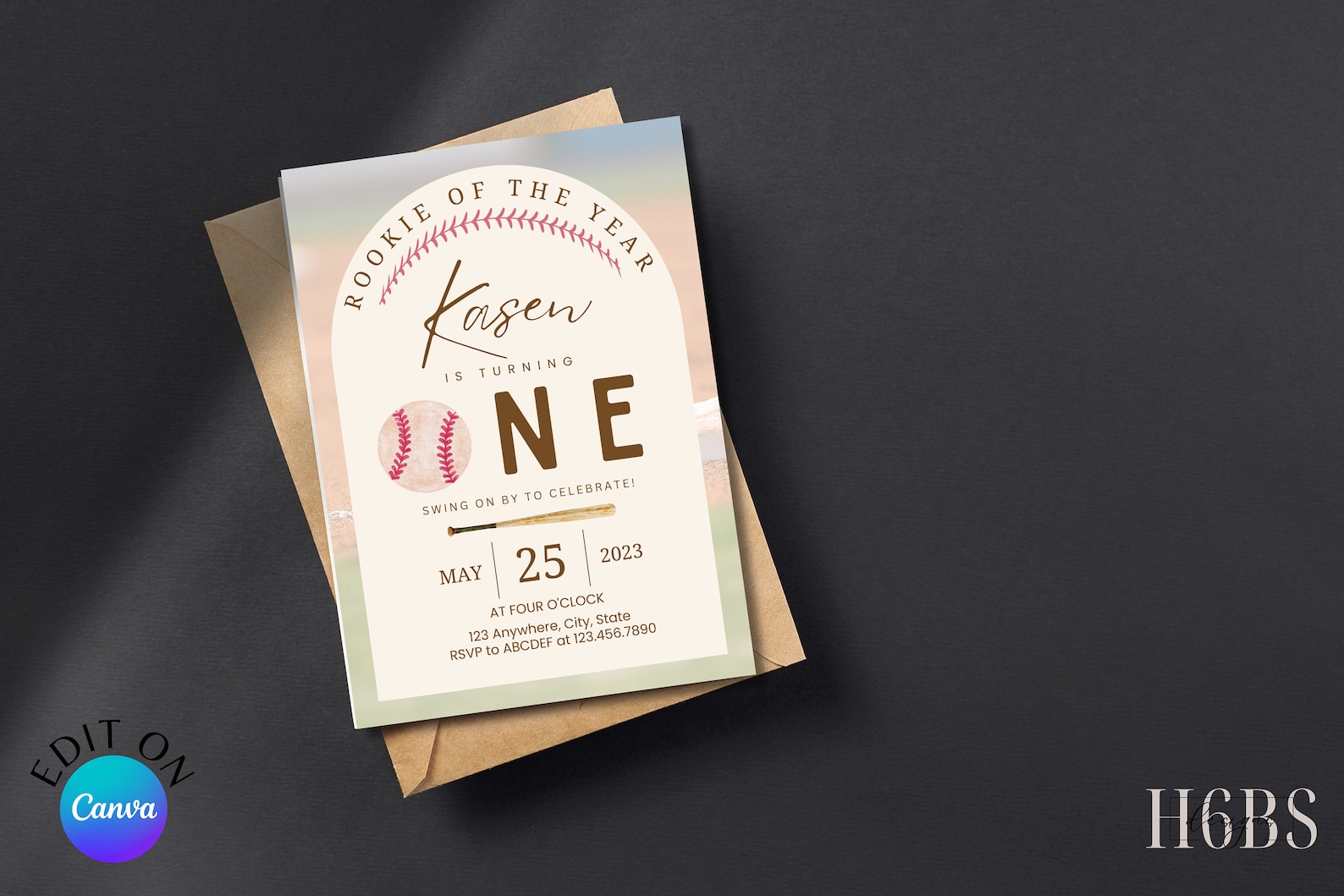 Printable &amp; Digital Editable Invitation, Rookie of the Year Birthday ...