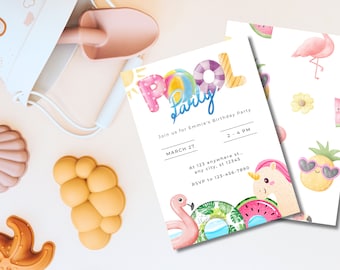 Pool Party Invitation Girl Summer Birthday Party Boy Pool Party Invite Summer Pool Party Decorations Fun In The Sun Invitation Pool Party