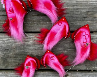Cosplay Costume Very Cherry Faux Fur Micro Kitten Mini Wolf Ears Headband Kemonomimi