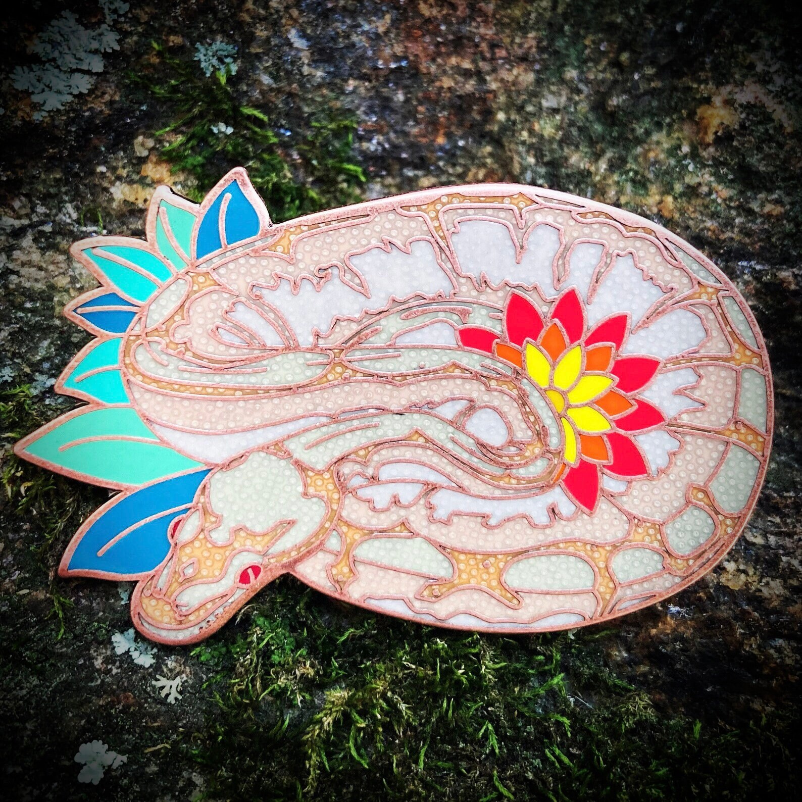 Ball Python Snake Metal Enamel Lapel Pin Coral Glow Spider - Etsy