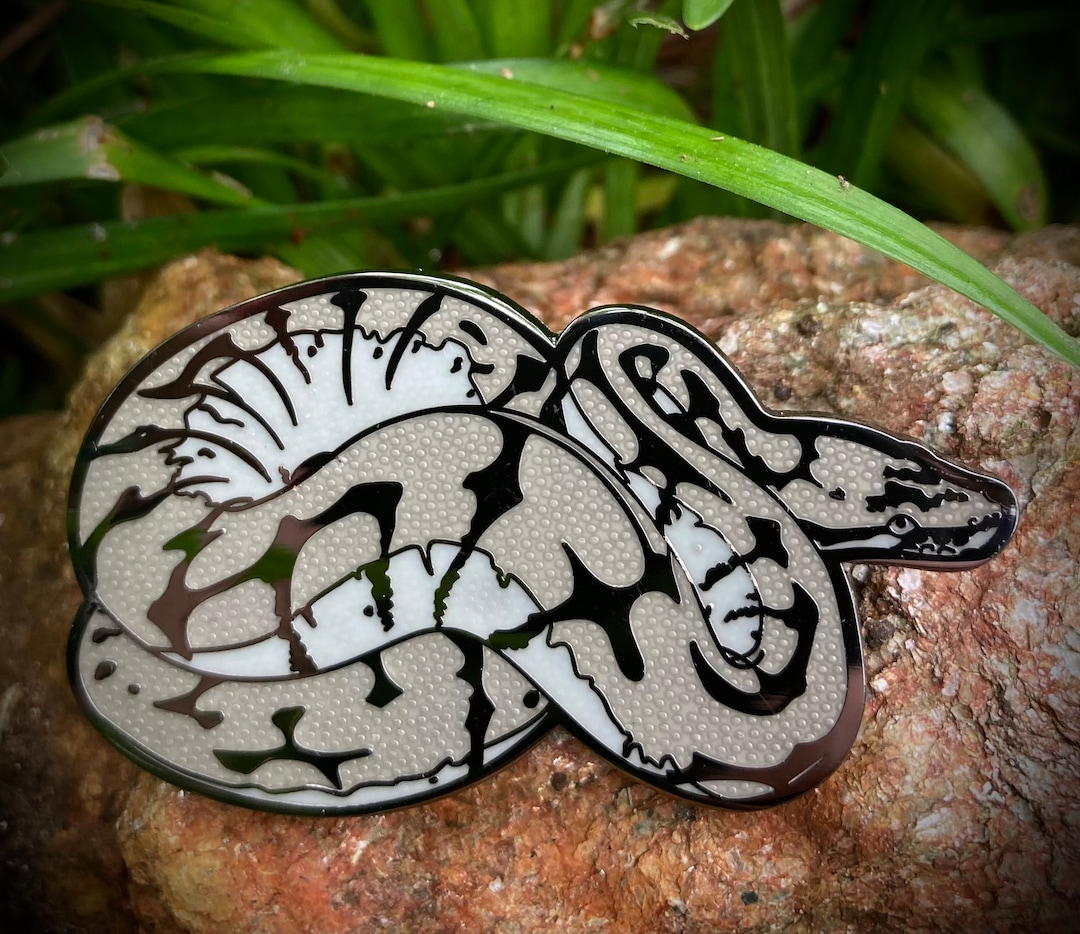 Ball Python Snake Metal Enamel Lapel Pin - Joliff Axanthic Zebra Bee ...