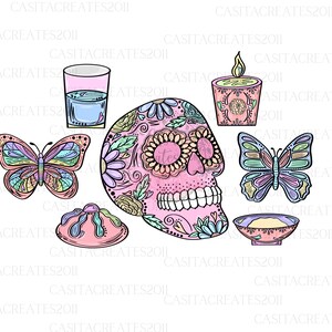 Día de los Muertos Design, Day of the Dead Digital Design, Ofrenda, Altar, DTF Print Design, High-Resolution PNG for Sublimation & Crafts