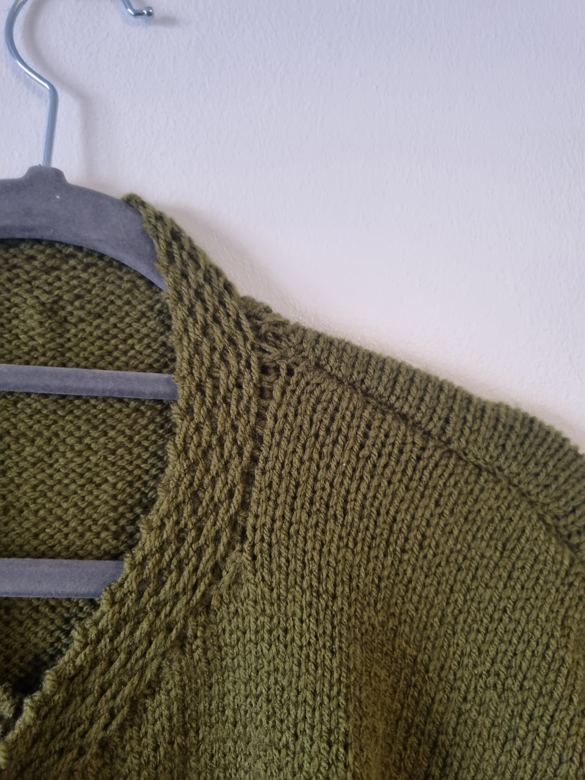 Handmade: Olive Green Knitted Cardigan XL/L Etsy
