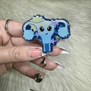 Beach OBGYN Badge Reel, Summer Uterus Badge Reel, Lanyard,Uterus Badge Reel, Pediatric Badge Reel, Labor and Delivery Badge Reel