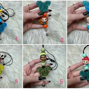 Princess Figure Badge Reel, Mouse  Badge Reel, Lanyard, Badge Reel, Badge Reel Nurse, Nurse Tag Teacher Badge Reel, Teacher Lanyard