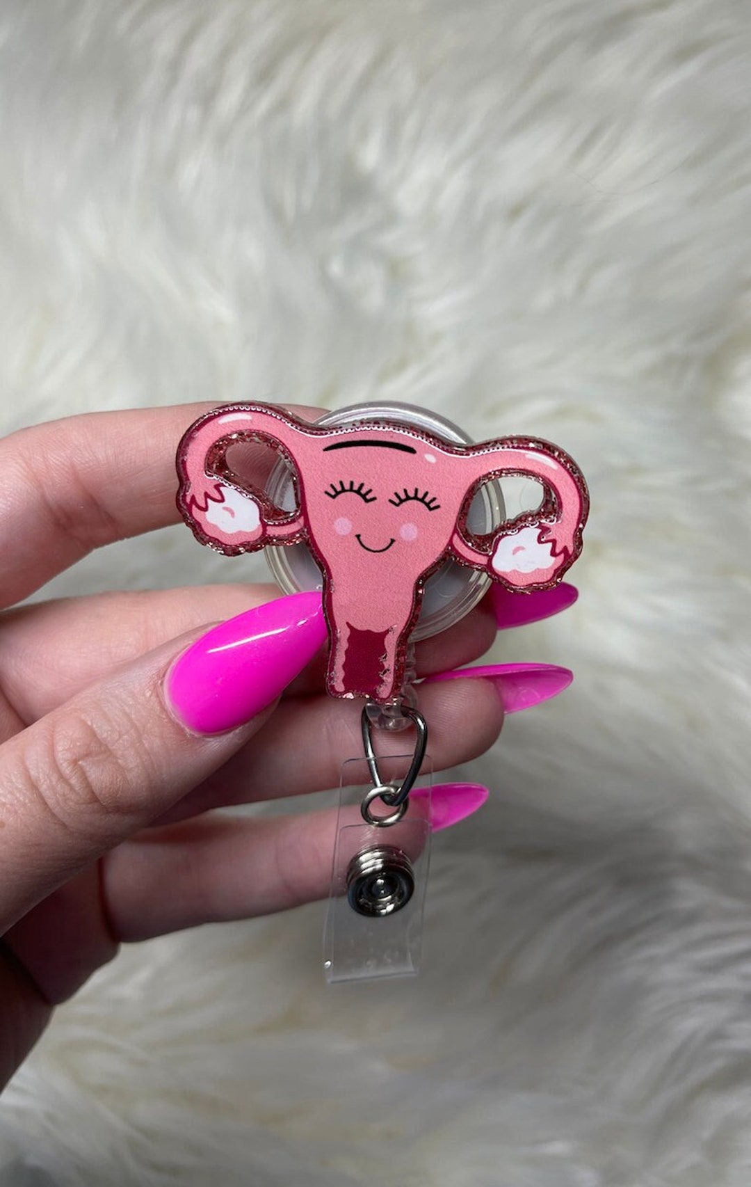 ANDGING Nurse Badge Reel Holder - Cute & Funny Retractable ID Badge Clip For RN, L&D, NICU