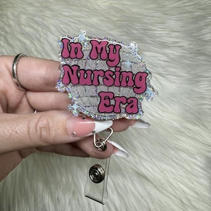 In My Nursing Era Badge Reel, Nurse Era Badge Reel, Disco Badge Reel, Badge Reel, Badge Reel Nurse, Cute Badge Reel In My Nursing Era